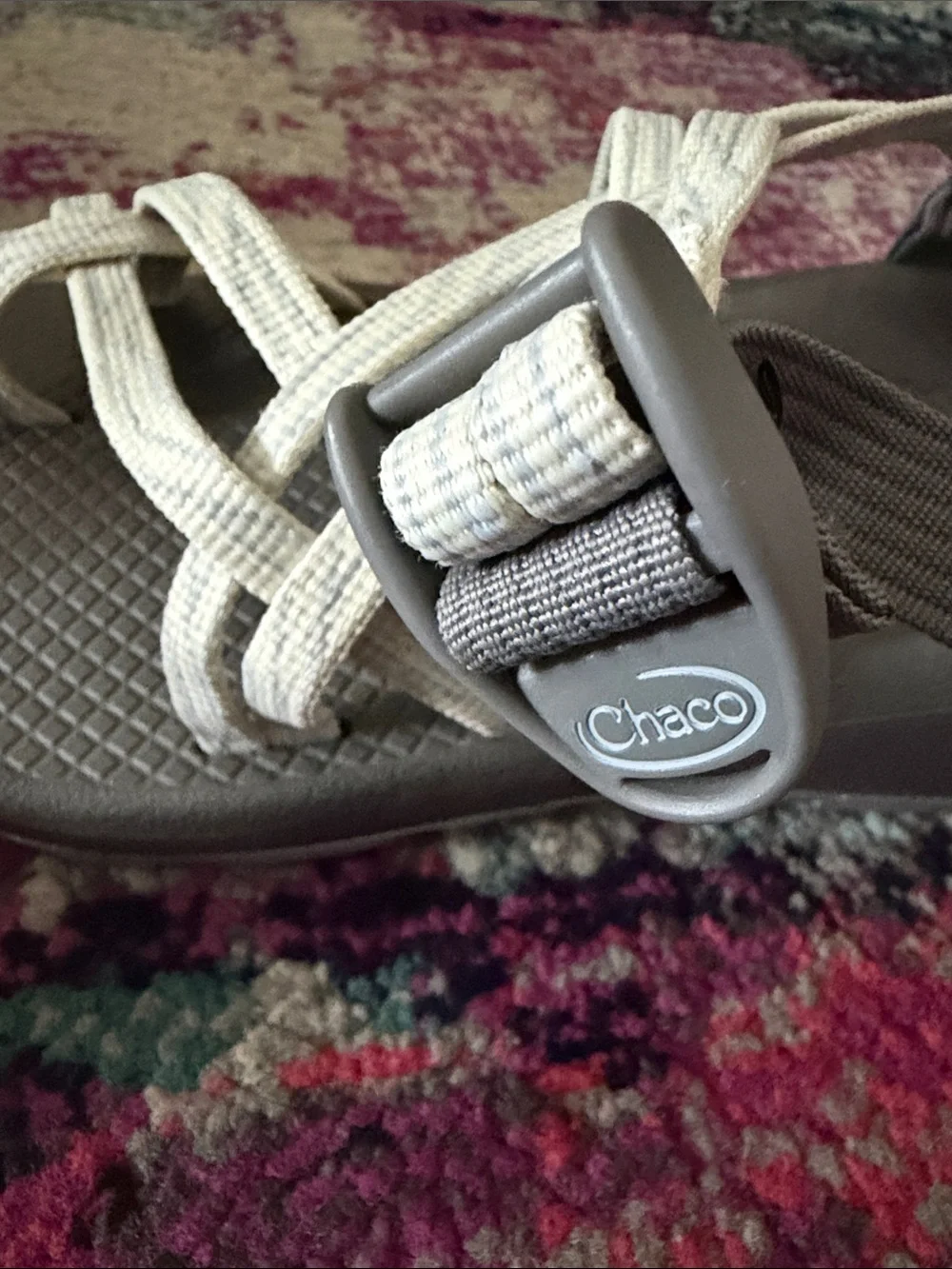 Chaco Women’s Strappy Sandals in Gray and Cream